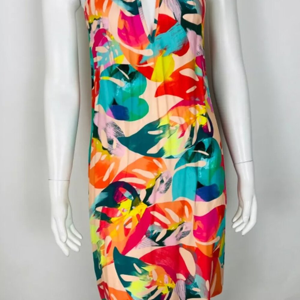 Amanda Uprichard Women’s Halter Dress NWT 100% Silk Chain Strap M Multi Color - Picture 5 of 6